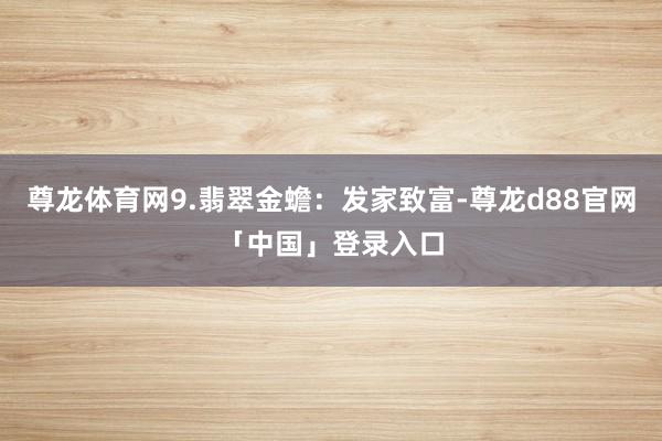 尊龙体育网9.翡翠金蟾：发家致富-尊龙d88官网「中国」登录入口