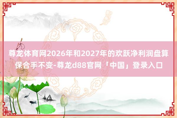 尊龙体育网2026年和2027年的欢跃净利润盘算保合手不变-尊龙d88官网「中国」登录入口
