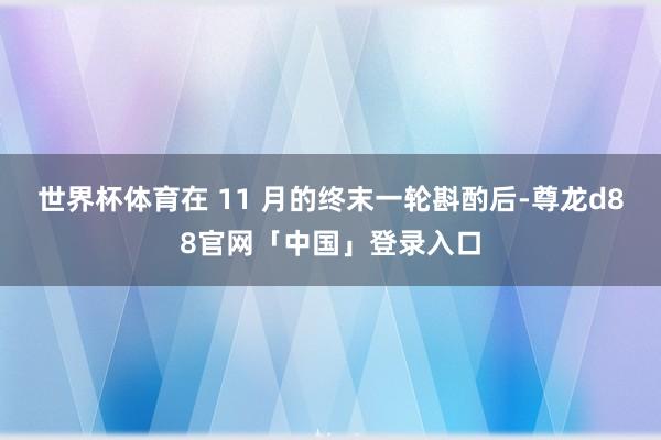 世界杯体育在 11 月的终末一轮斟酌后-尊龙d88官网「中国」登录入口