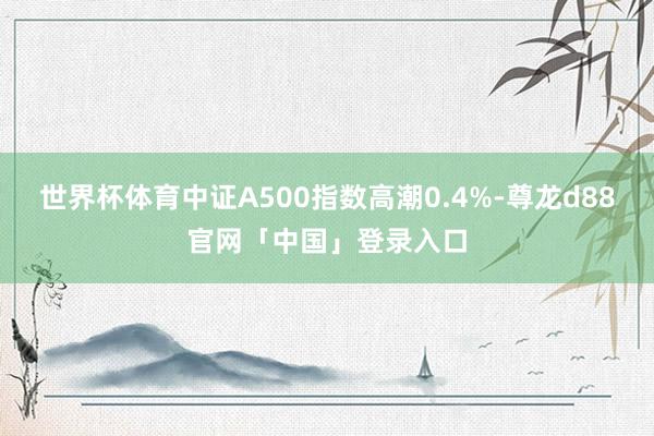 世界杯体育中证A500指数高潮0.4%-尊龙d88官网「中国」登录入口
