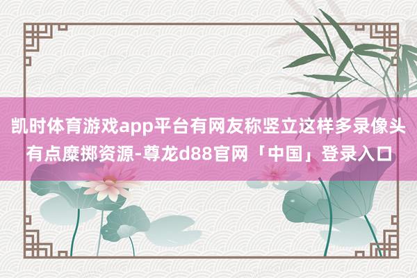 凯时体育游戏app平台有网友称竖立这样多录像头有点糜掷资源-尊龙d88官网「中国」登录入口