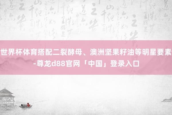 世界杯体育搭配二裂酵母、澳洲坚果籽油等明星要素-尊龙d88官网「中国」登录入口