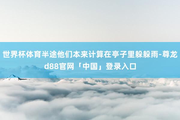 世界杯体育半途他们本来计算在亭子里躲躲雨-尊龙d88官网「中国」登录入口