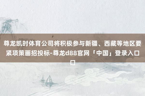 尊龙凯时体育公司将积极参与新疆、西藏等地区要紧项策画招投标-尊龙d88官网「中国」登录入口