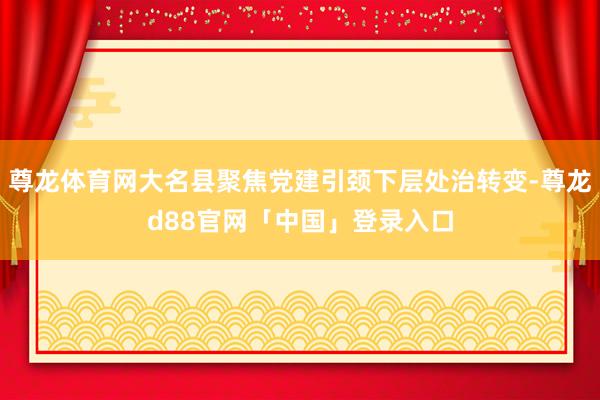 尊龙体育网大名县聚焦党建引颈下层处治转变-尊龙d88官网「中国」登录入口