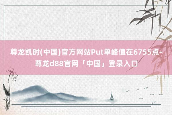 尊龙凯时(中国)官方网站Put单峰值在6755点-尊龙d88官网「中国」登录入口