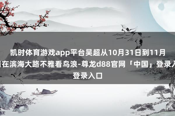 凯时体育游戏app平台吴超从10月31日到11月2日在滨海大路不雅看鸟浪-尊龙d88官网「中国」登录入口